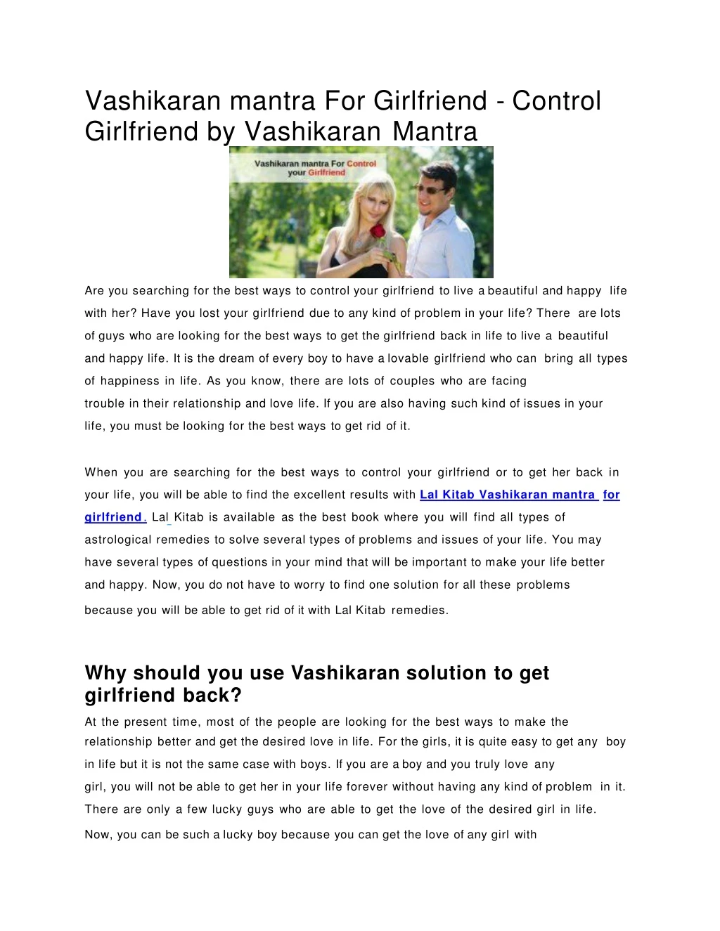 vashikaran mantra for girlfriend control girlfriend by vashikaran mantra