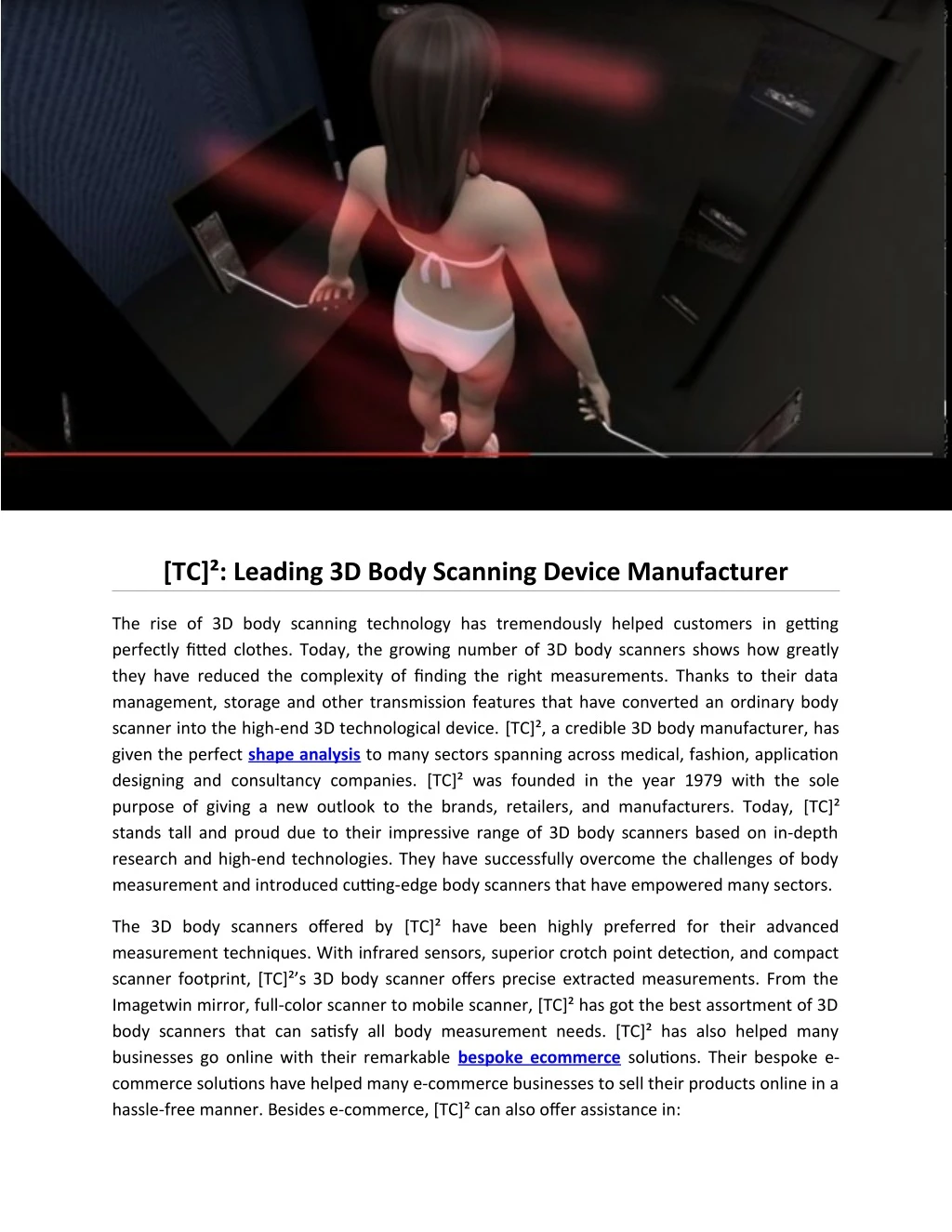 tc leading 3d body scanning device manufacturer