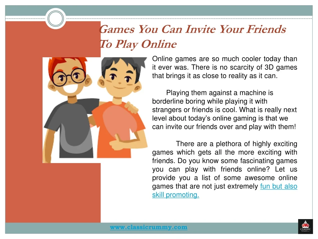 games you can invite your friends to play online