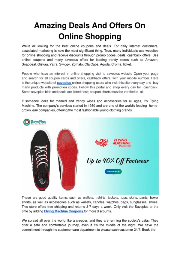 amazing deals and offers on online shopping