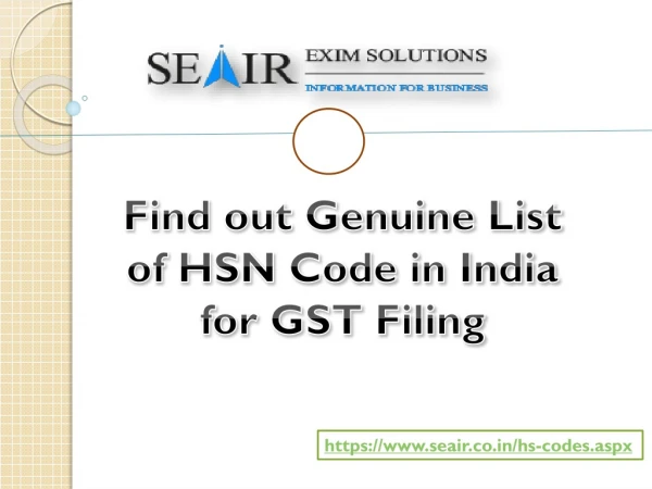 Find out Genuine List of india hsn code