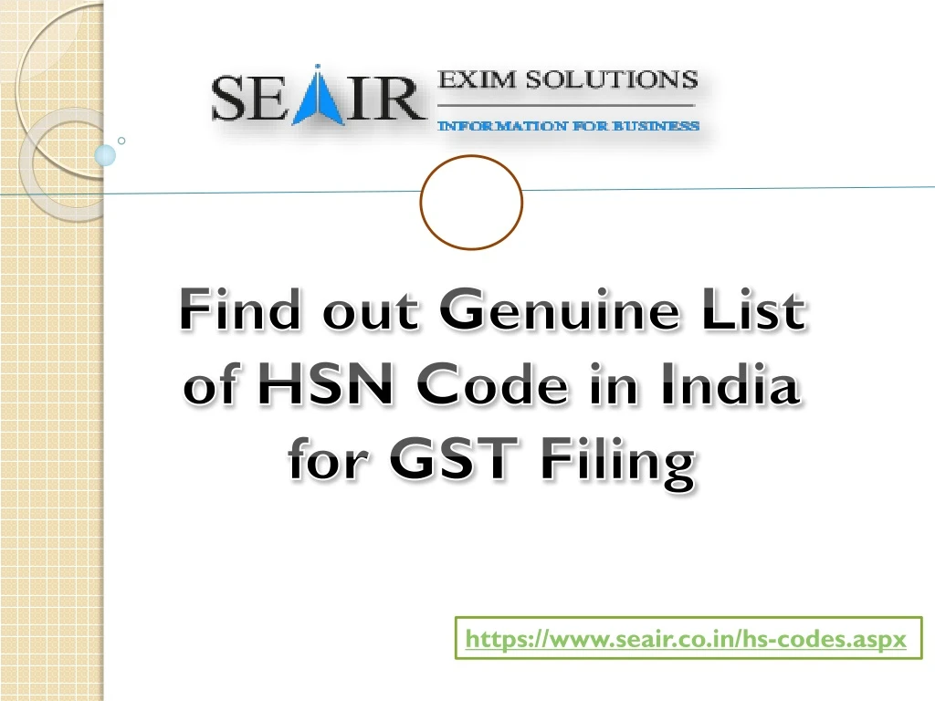 find out genuine list of hsn code in india