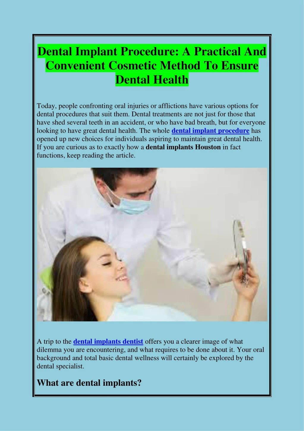 dental implant procedure a practical