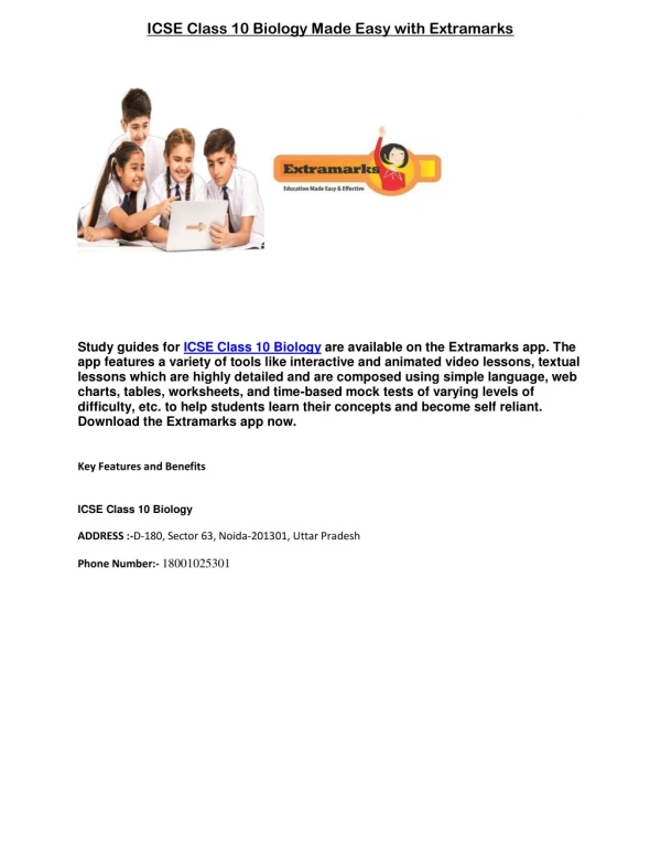 icse class 10 biology made easy with extramarks