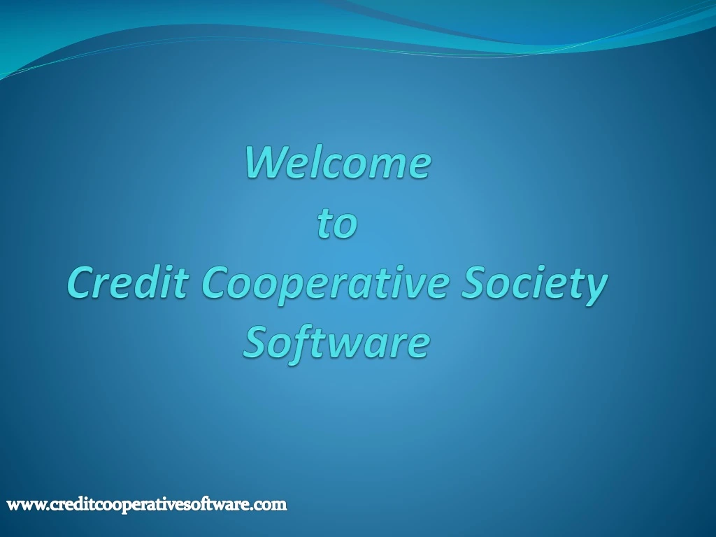 welcome to credit cooperative society software