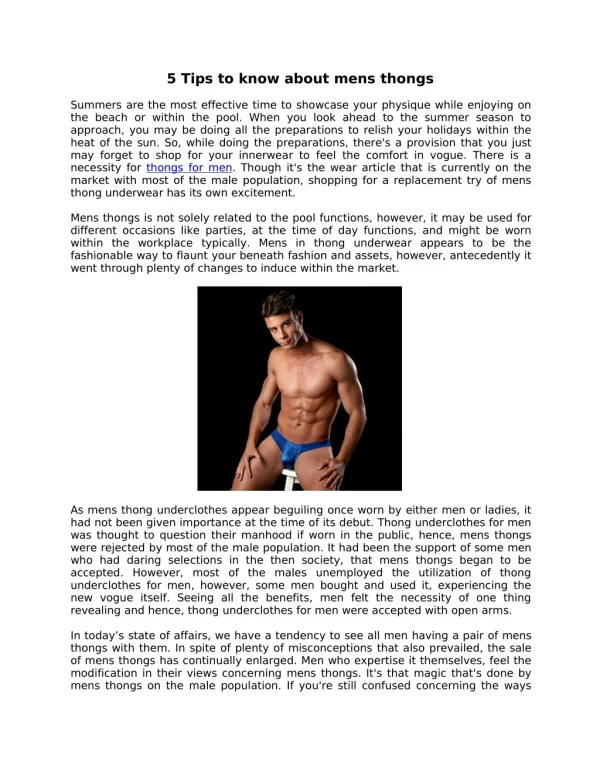 5 tips to know about mens thongs