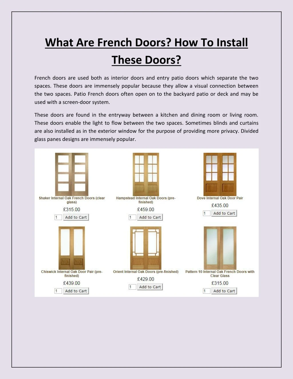 what are french doors how to install these doors