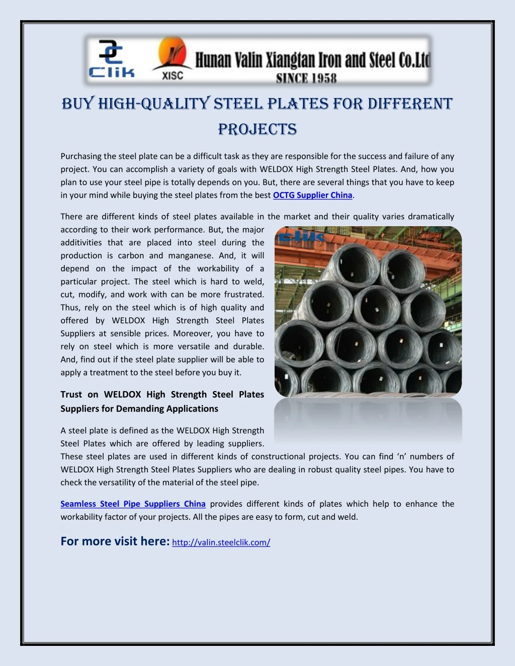 buy high quality steel plates for different