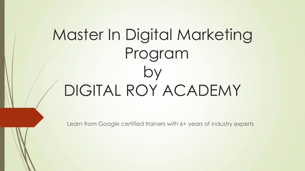 master in digital marketing program by digital roy academy