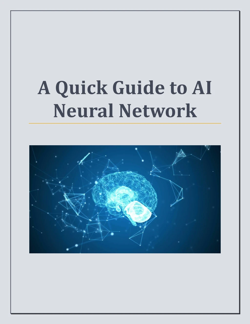 a quick guide to ai neural network