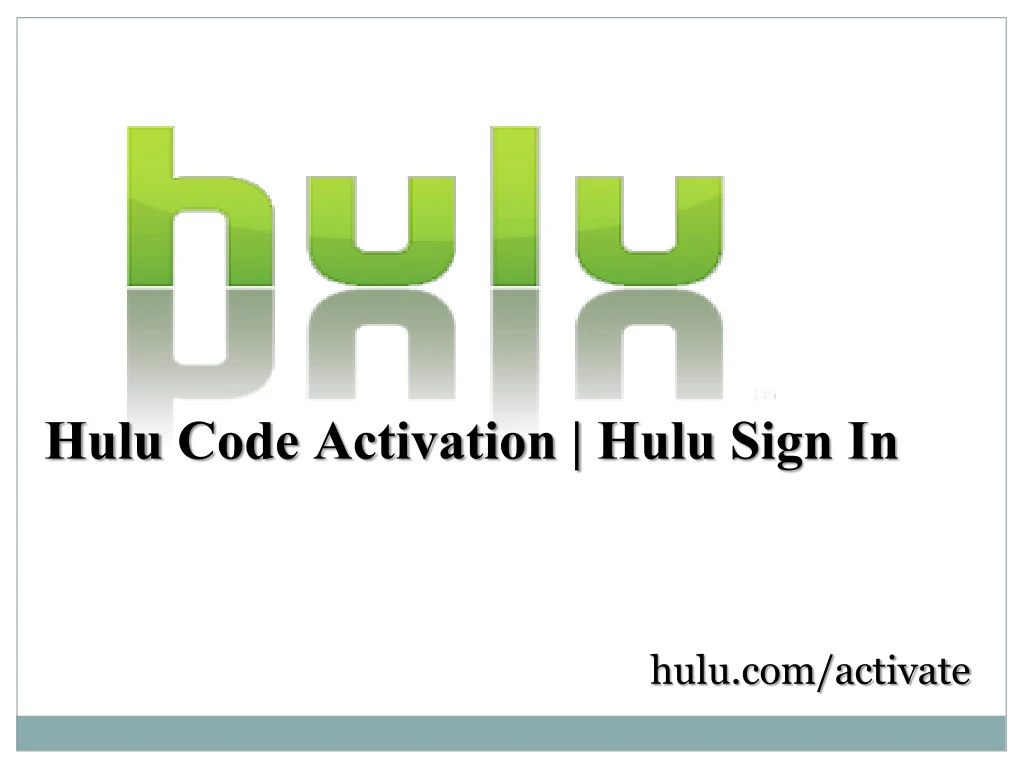 hulu code activation hulu sign in