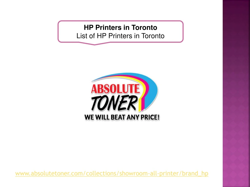 hp printers in toronto list of hp printers