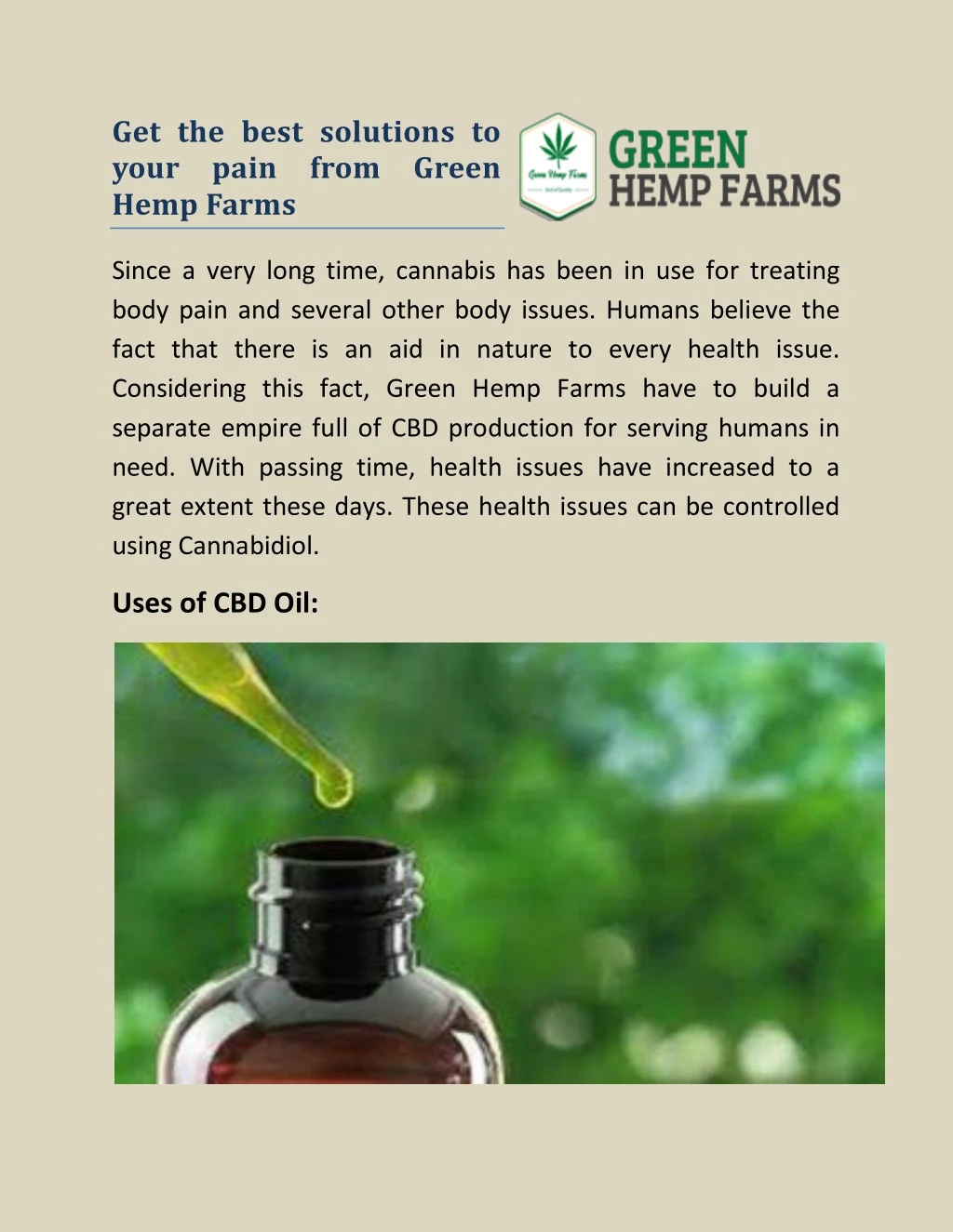 get the best solutions to your pain from green