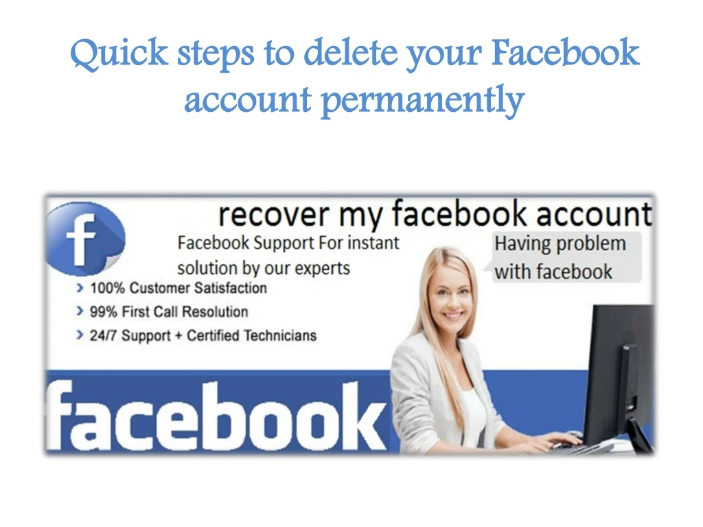 quick steps to delete your facebook account