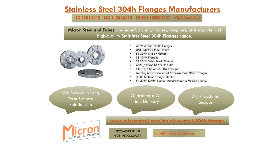 stainless steel 304h flanges manufacturers