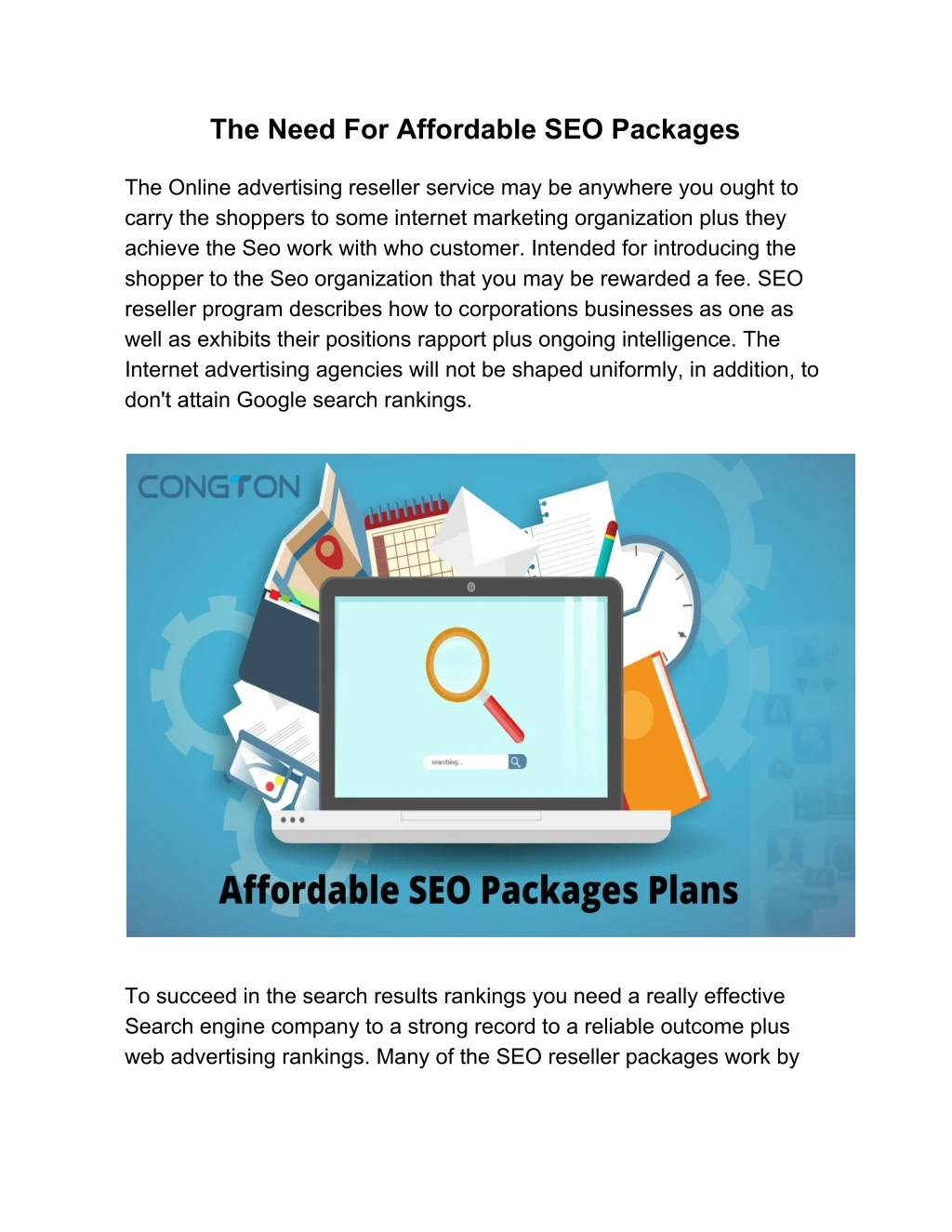 the need for affordable seo packages