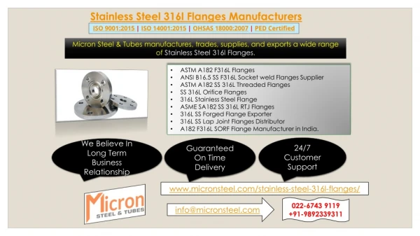 stainless steel 316l flanges manufacturers