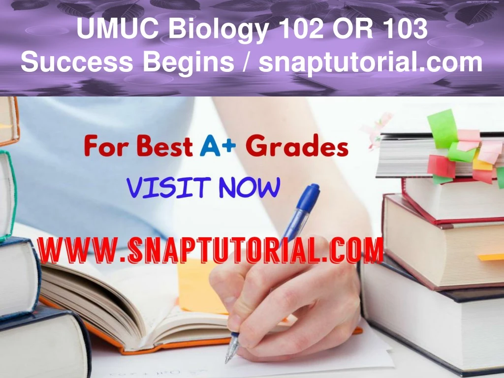 umuc biology 102 or 103 success begins