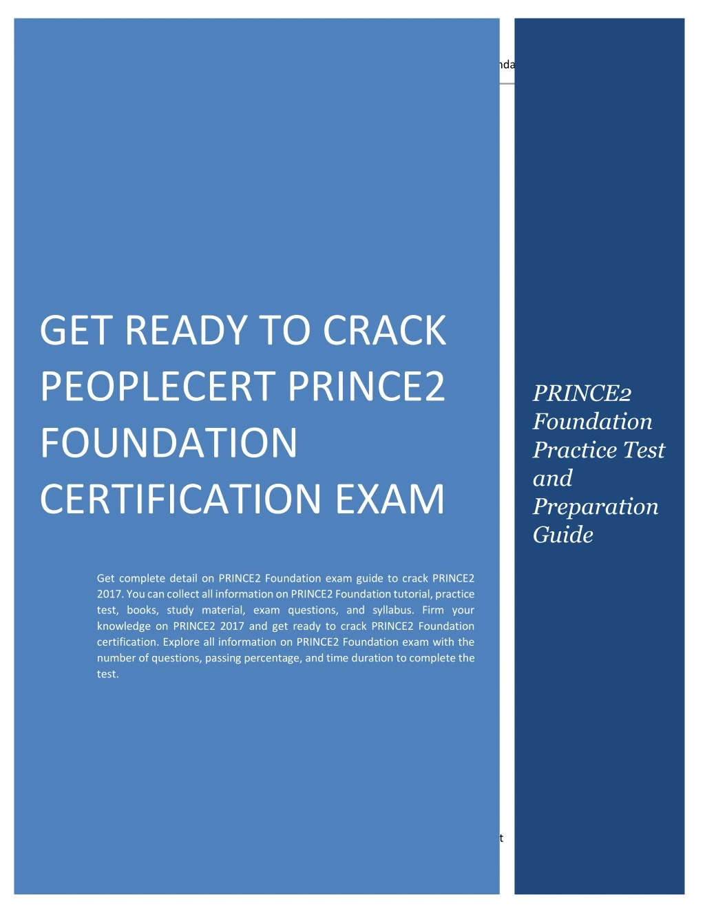 prince2 foundation exam questions