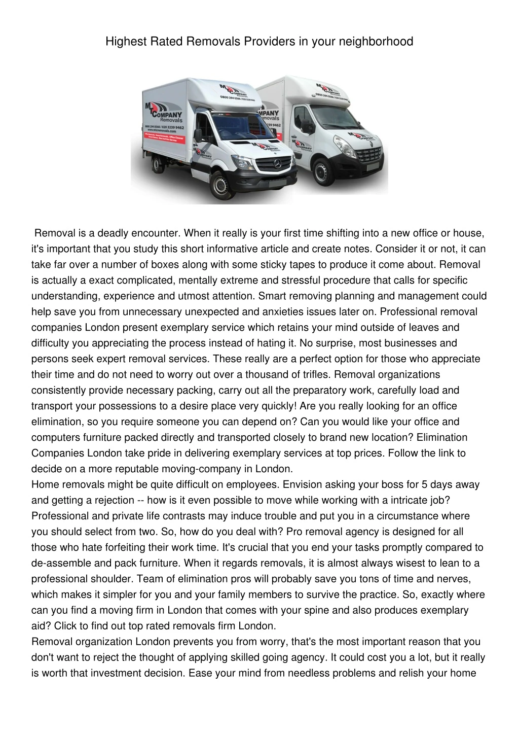 highest rated removals providers in your