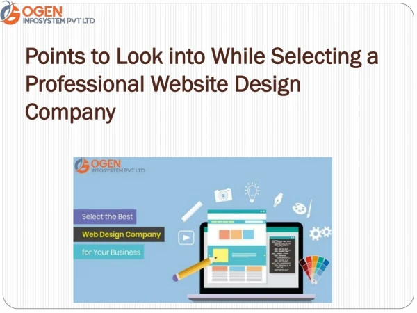 points to look into while selecting a professional website design company
