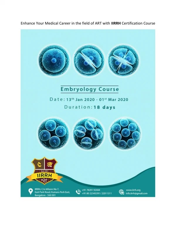 enhance your medical career in the field