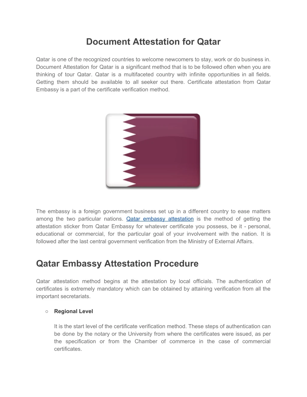 document attestation for qatar