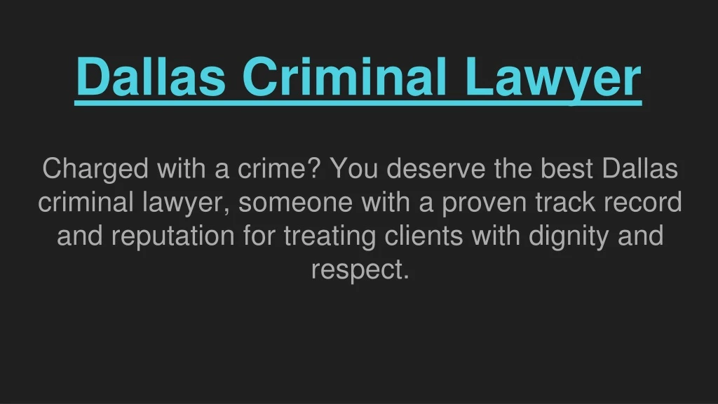 dallas criminal lawyer