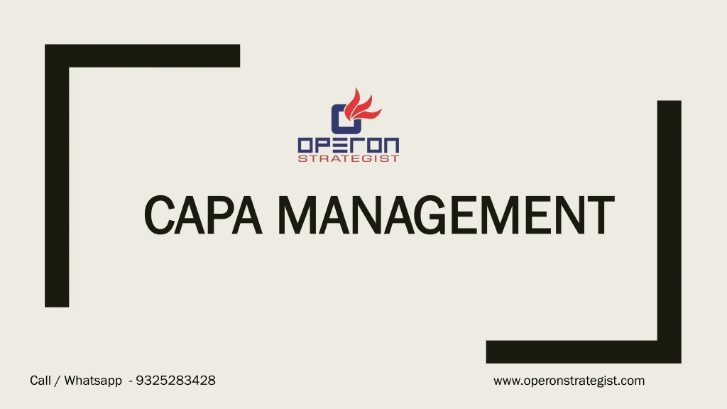 capa management