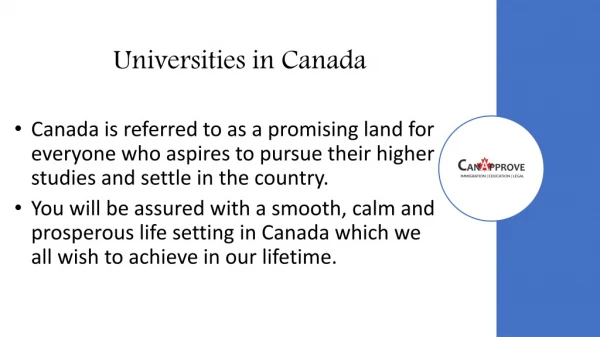 Universities In Canada | CanApprove