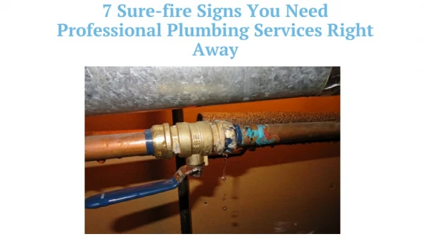 7 Sure-fire Signs You Need Professional Plumbing Services Right Away