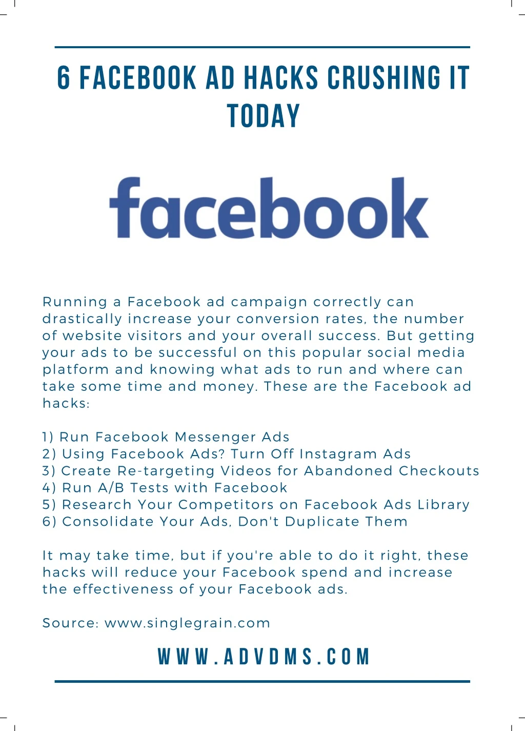 6 facebook ad hacks crushing it today