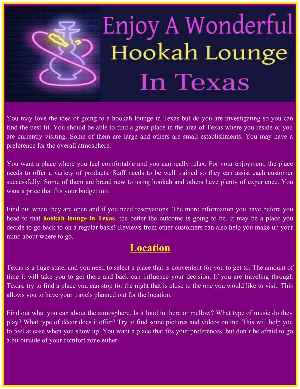 you may love the idea of going to a hookah lounge