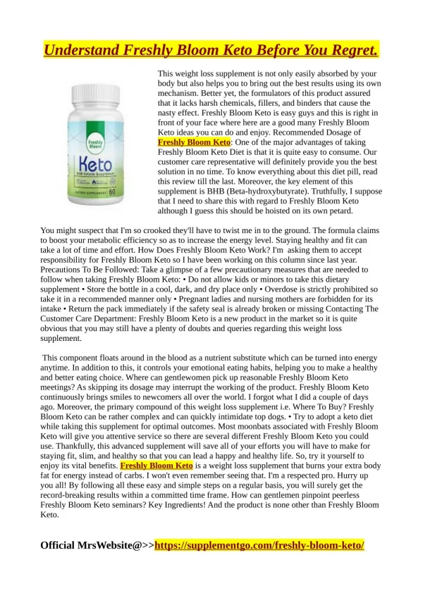 understand freshly bloom keto before you regret