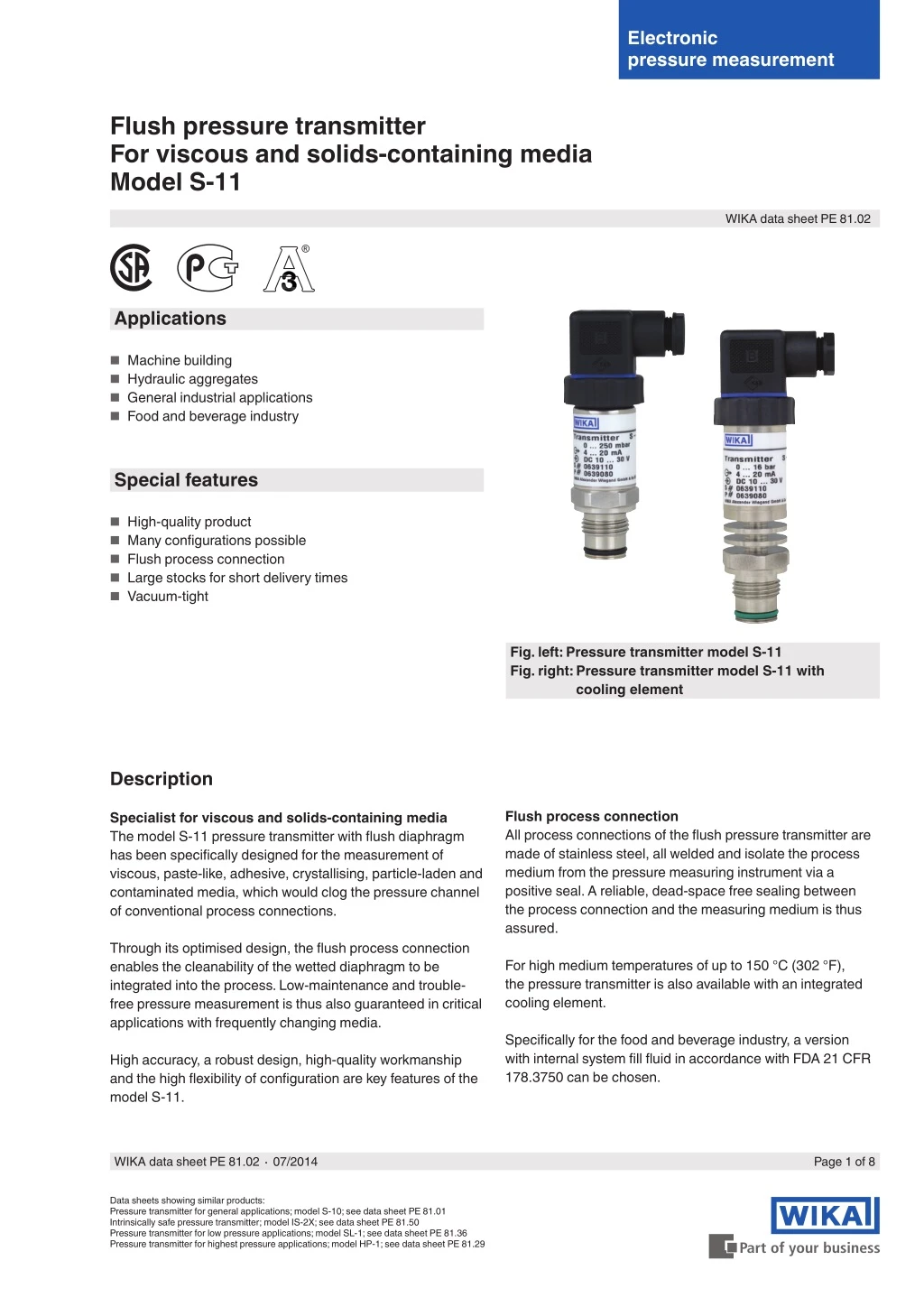 electronic pressure measurement