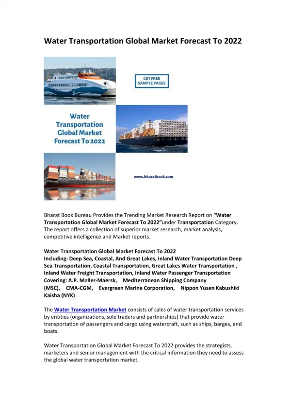 water transportation global market forecast