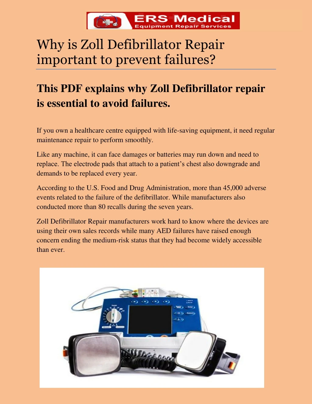 why is zoll defibrillator repair important