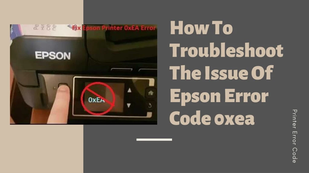 how to troubleshoot the issue of epson error code