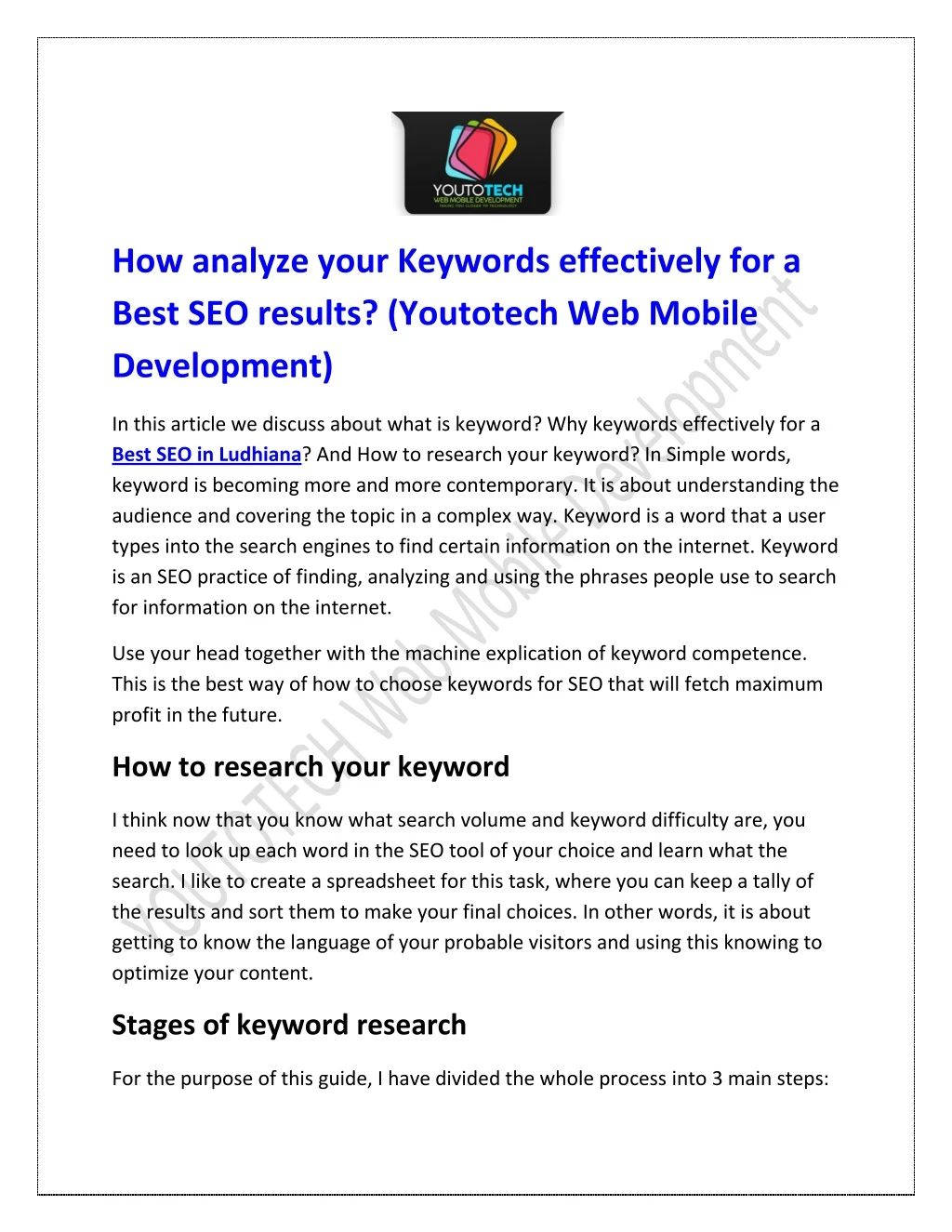 how analyze your keywords effectively for a best