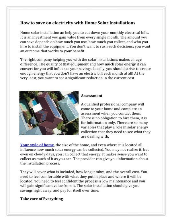 how to save on electricity with home solar