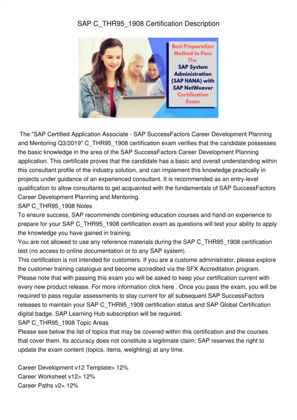 sap c thr95 1908 certification description