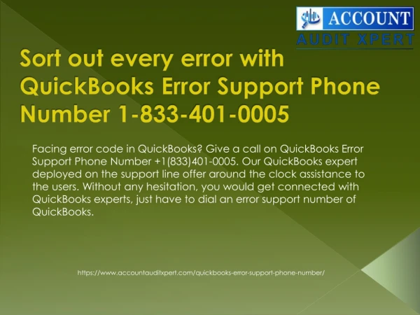 QuickBooks Error Support Phone Number 833-401-0005