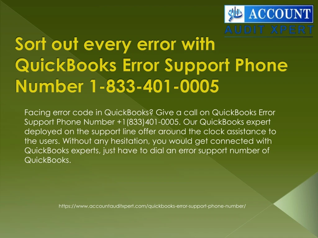 sort out every error with quickbooks error support phone number 1 833 401 0005