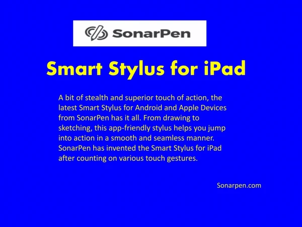 Sonarpen.com - Smart stylus for i pad