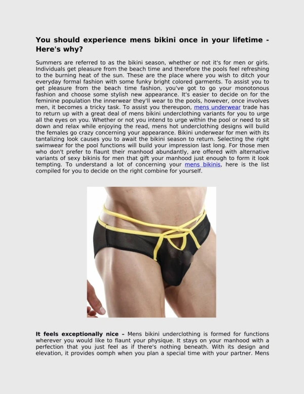 you should experience mens bikini once in your
