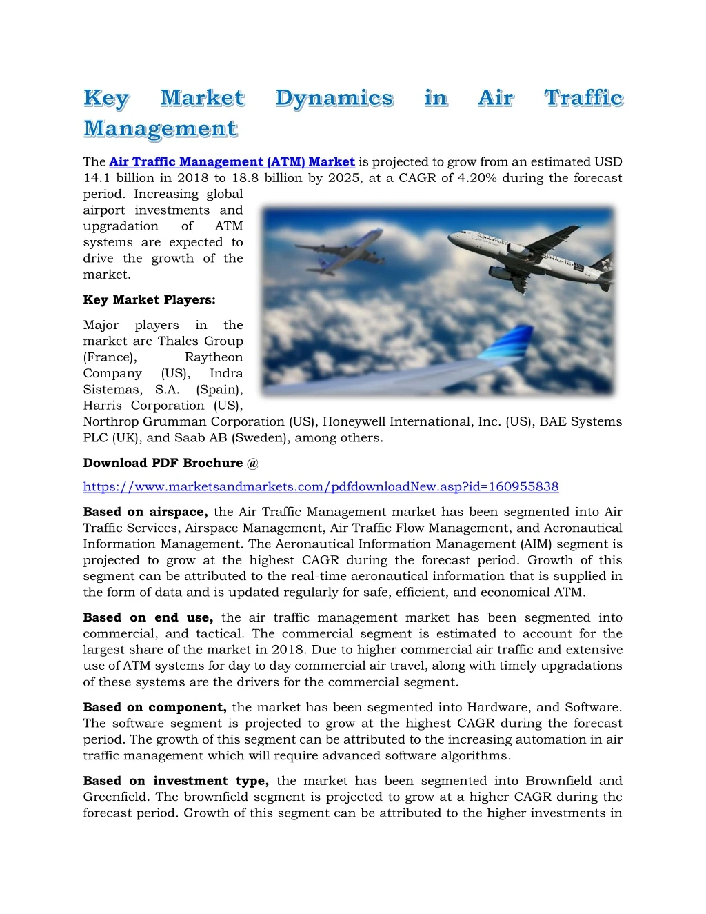 the air traffic management atm market