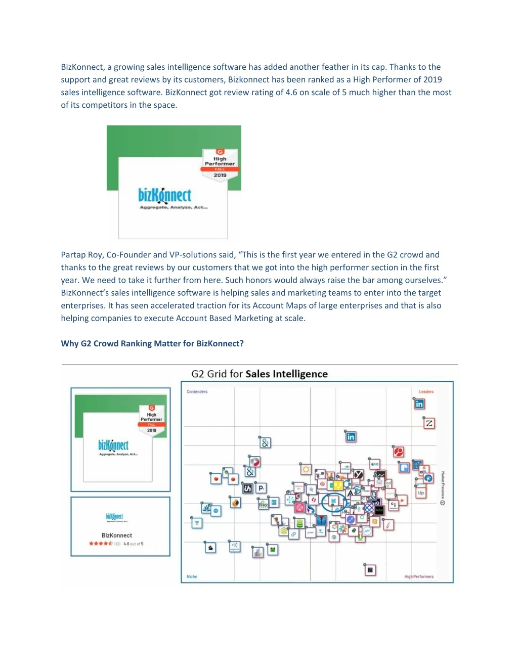 bizkonnect a growing sales intelligence software