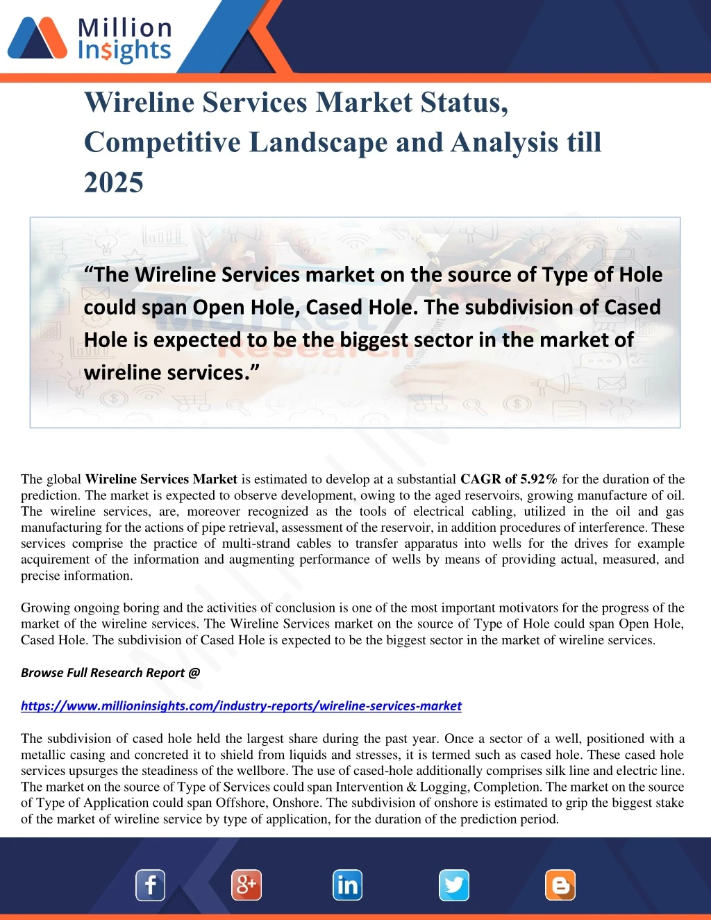 wireline services market status competitive