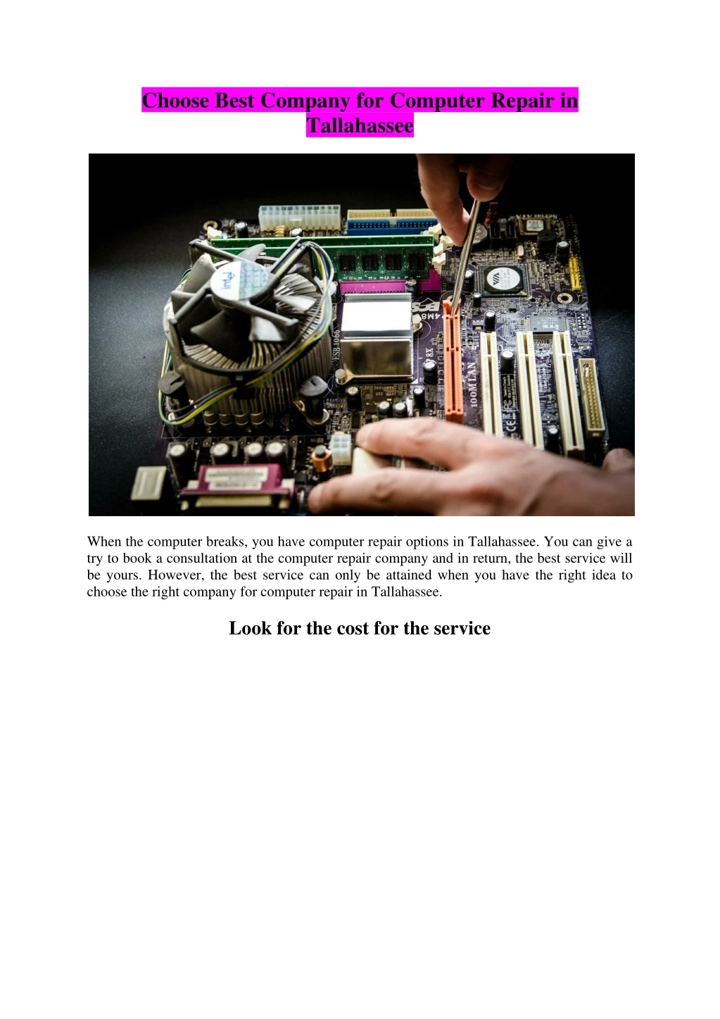 choose best company for computer repair
