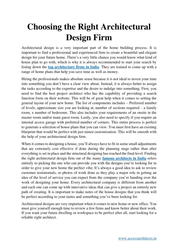 choosing the right architectural design firm